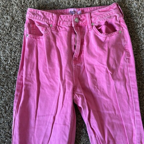 Princess Polly 2 Pink High Rise Mom Cutoffs - Picture 5 of 11